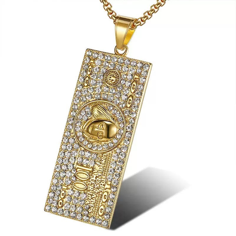 14K Gold Dollar Charm Necklace