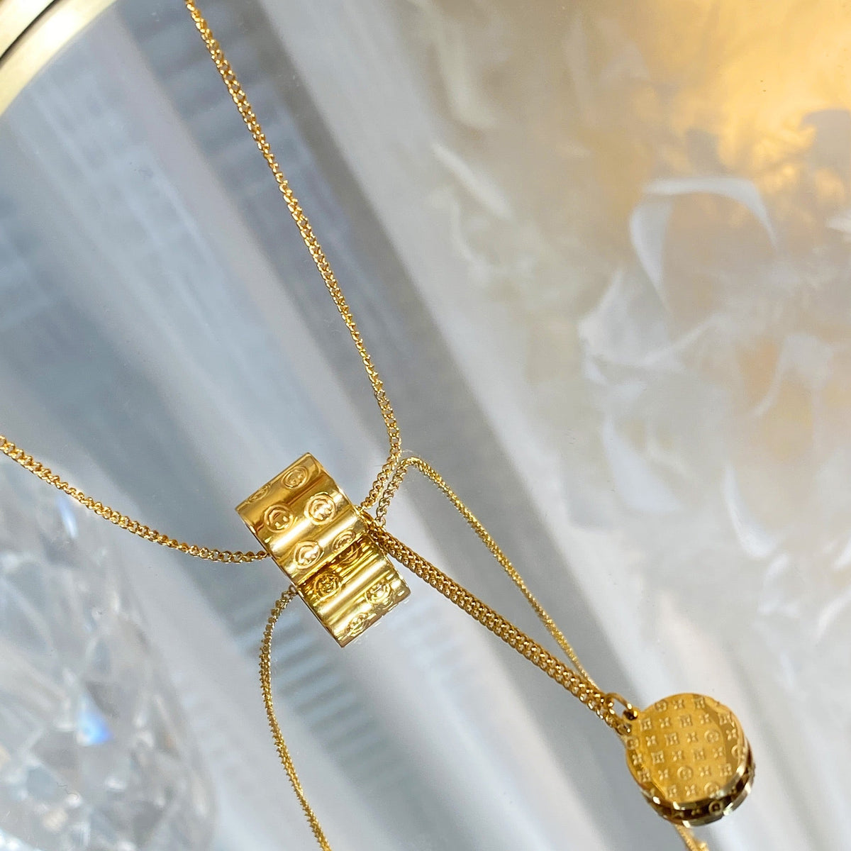 14K Gold Dangling Waist Fringe Necklace
