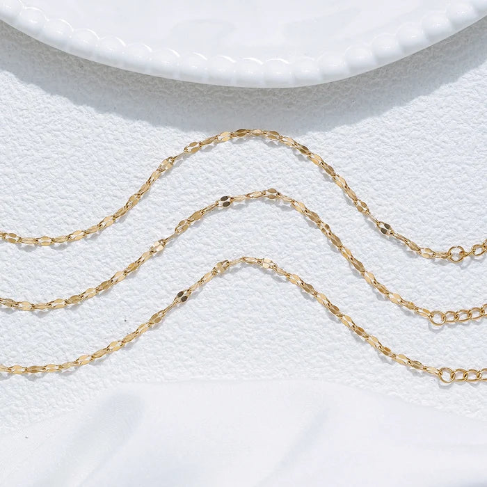 14K Gold Petal Chain Necklace – Everyday Elegance