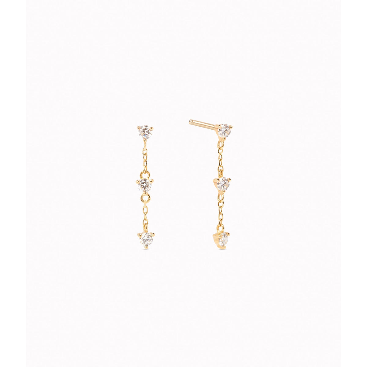 Diamond Drop Earrings 14k Gold - Alessia