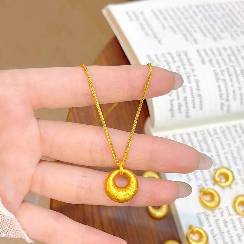 14k gold brushed gold Tuotuo pendant necklace