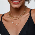 Bohemian metal shell stacked rice bead necklace female ins niche pearl beaded clavicle chain