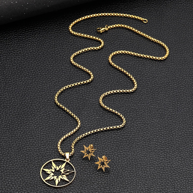 14K Gold Street Hexagram Necklace
