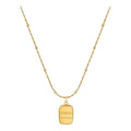 14K Gold Minimalist Square Pendant Necklace