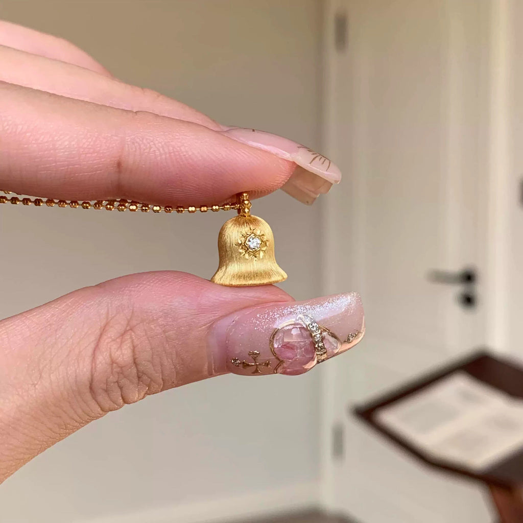 14k bell pendant necklace