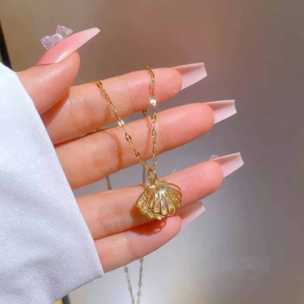 14k seashell pendant necklace