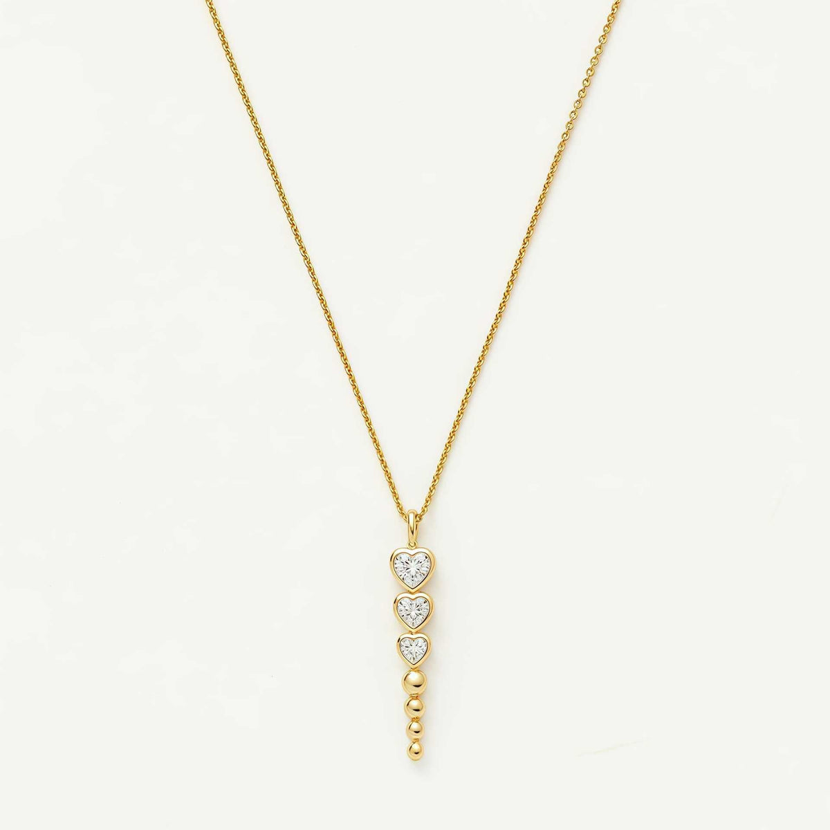 18K Gold Multi-layer Heart Zircon Stackable Necklace, Luxe Gold Tone Heart Pendant for Commute Daily Wear