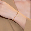 18K Gold Four-Leaf Clover Bracelet, Luxury Mini Brick Design