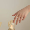 18K Gold Open Band Stylish Versatile Pearl Index Finger Ring