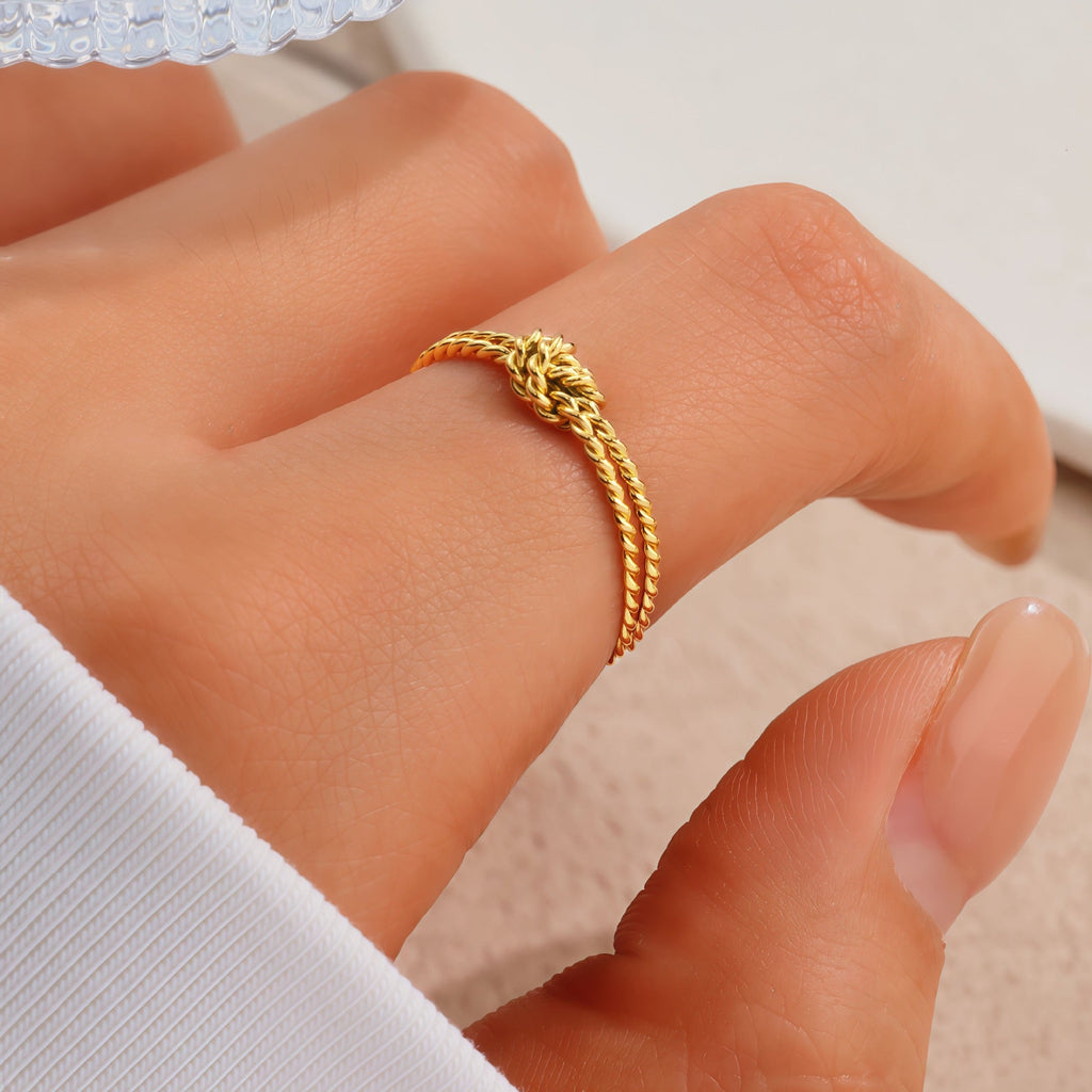 18K Gold Luxury Double Heart Diamond Open Band Ring