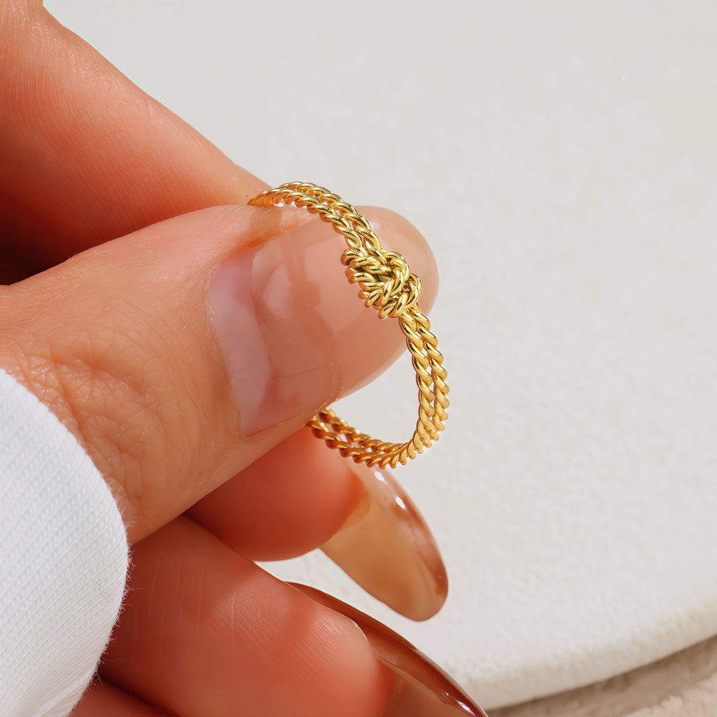 18K Gold Luxury Double Heart Diamond Open Band Ring
