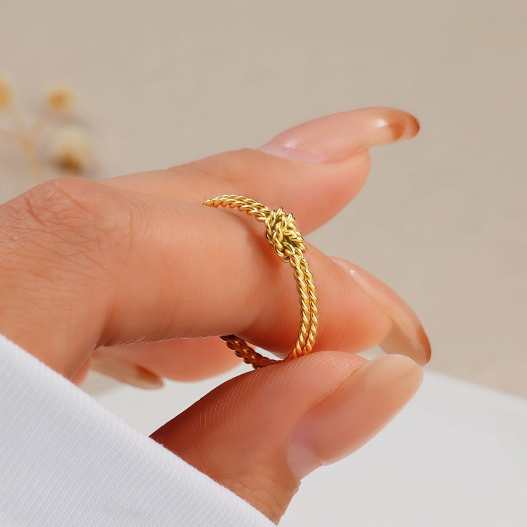 18K Gold Luxury Double Heart Diamond Open Band Ring