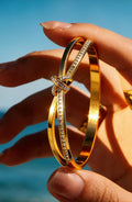 18K Gold CZ Diamond Knot Bracelet
