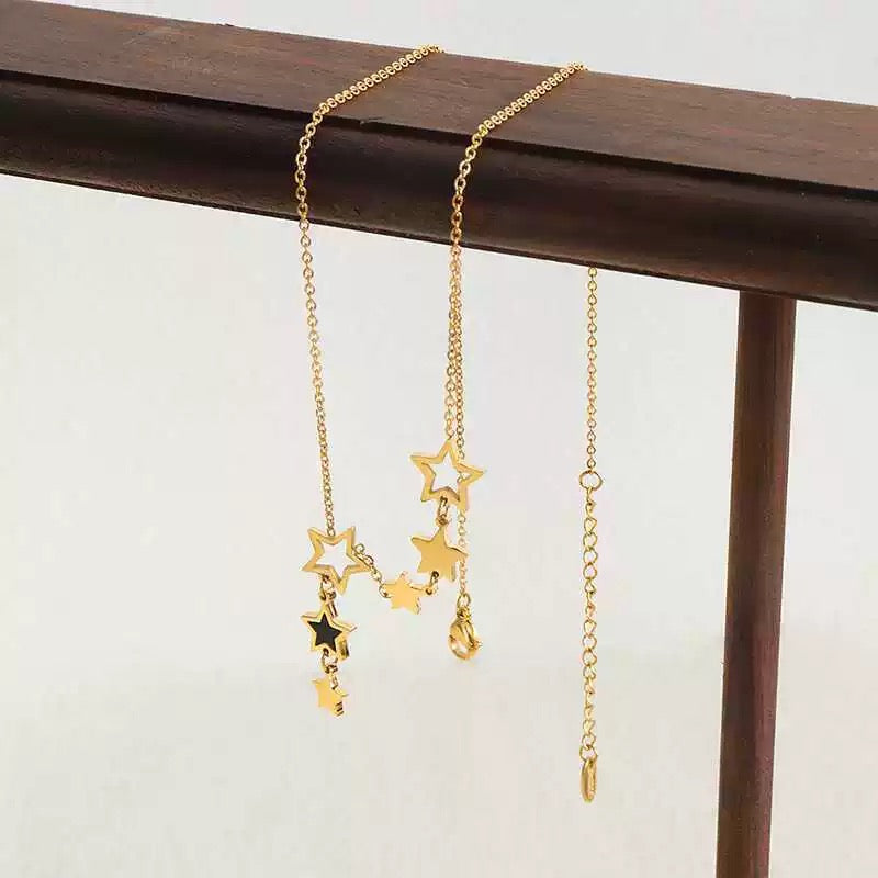 18K Gold Versatile Hollow Star Pendant Necklace