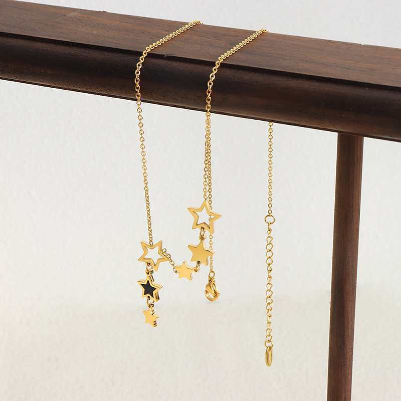 18K Gold Versatile Hollow Star Pendant Necklace
