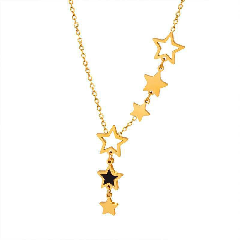 18K Gold Versatile Hollow Star Pendant Necklace