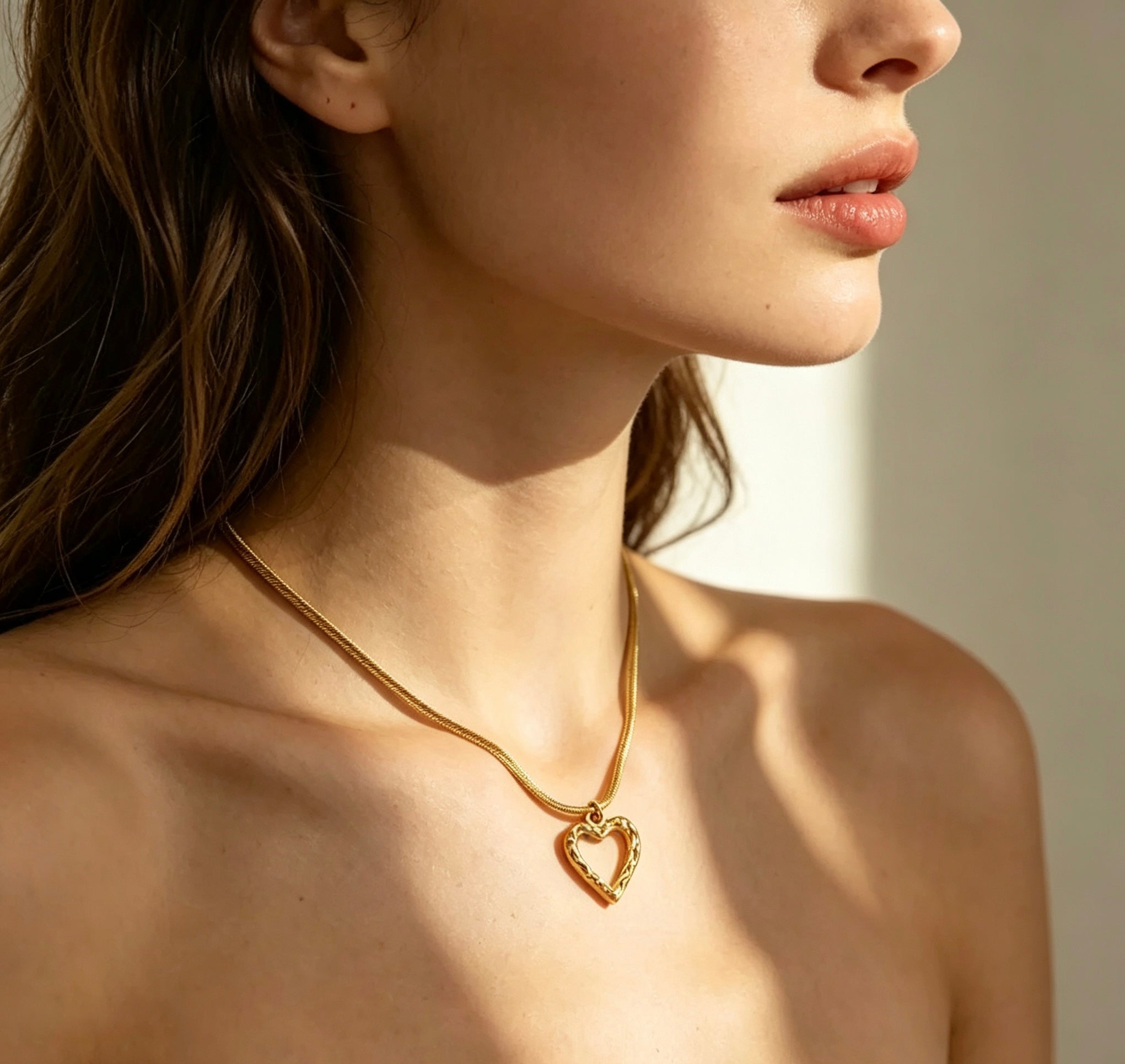 18K Gold Heart Ins Style Necklace