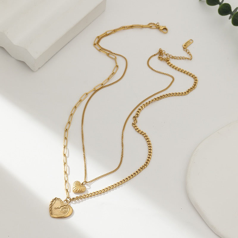 18K Gold Spiral Cross Necklace