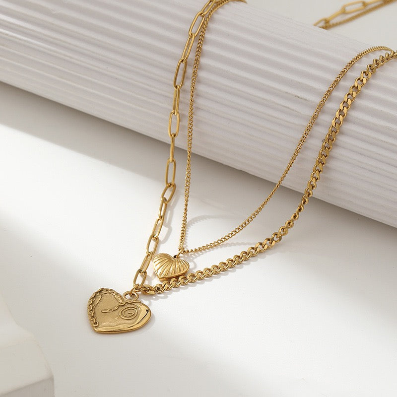 18K Gold Spiral Cross Necklace