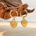 18K Gold Radiant Heart Diamond Vintage Drop Earrings