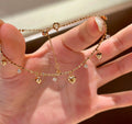 18K Gold Dainty Heart Tassel Bracelet