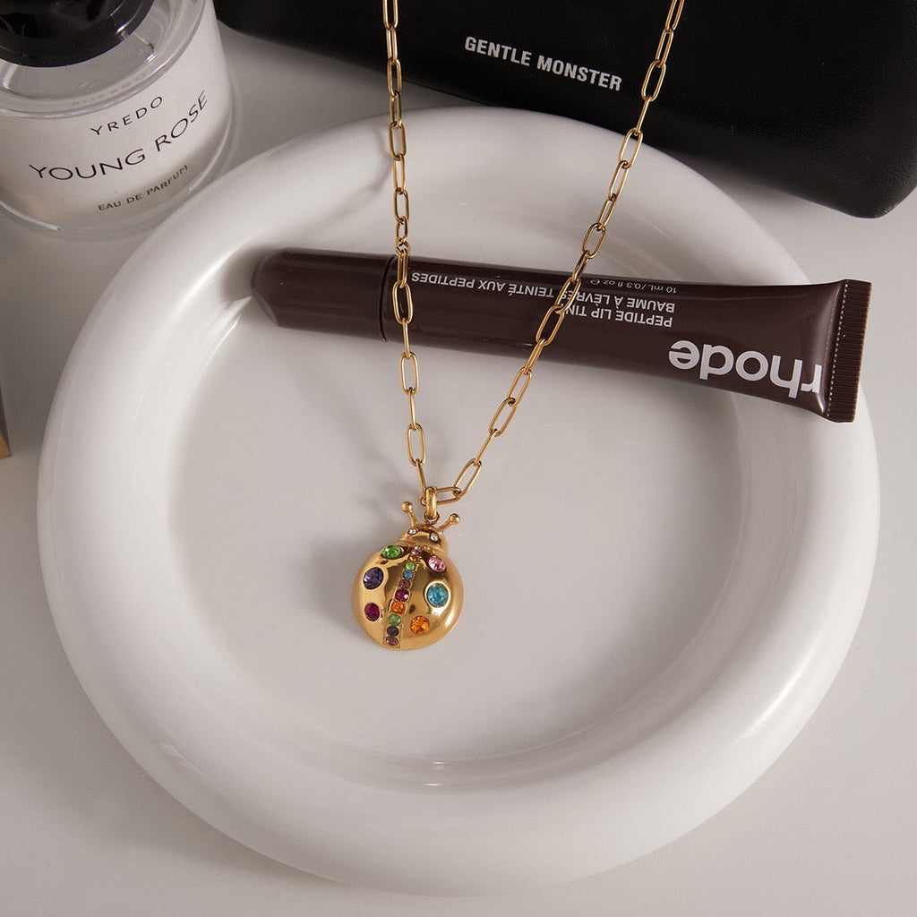 18K Gold Insect Luxury Minimalist Necklace