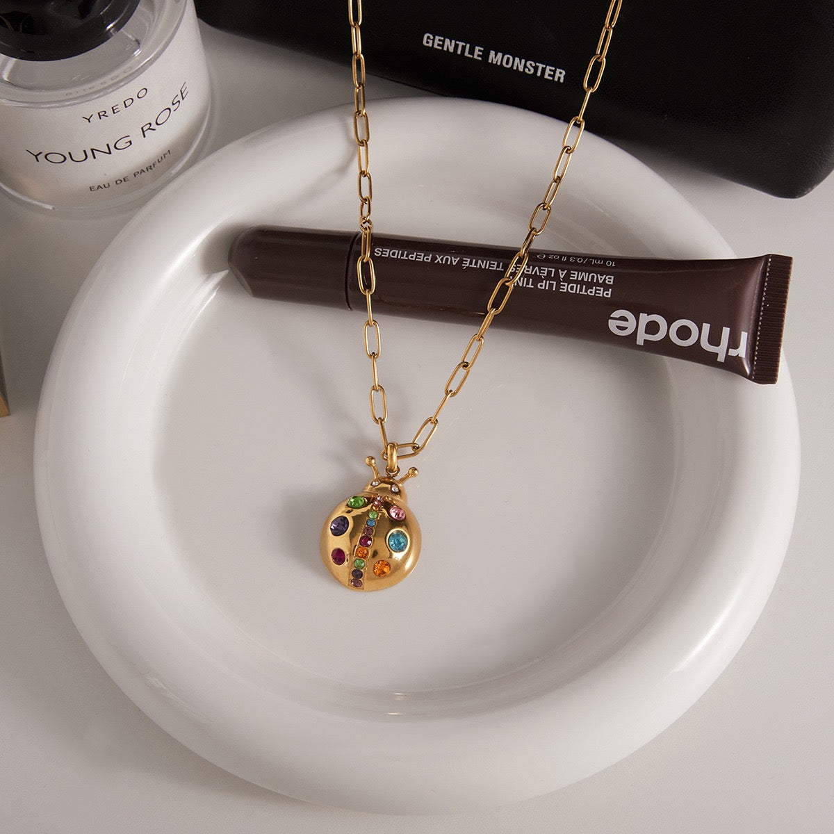 18K Gold Insect Luxury Minimalist Necklace