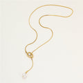 18K Gold French Vintage Pearl Long Adjustable Necklace