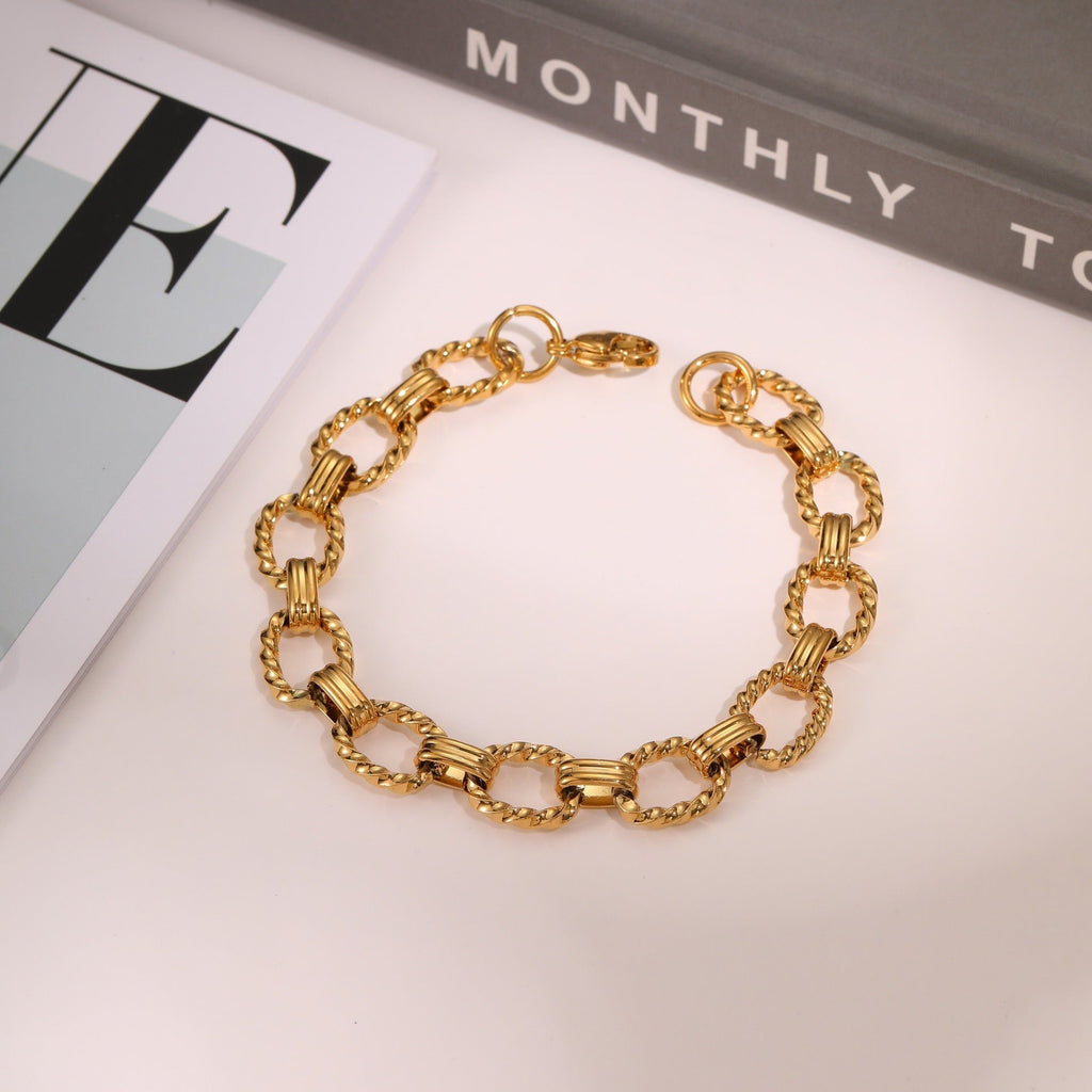 18K Gold Hip Hop Punk Twist Bracelet