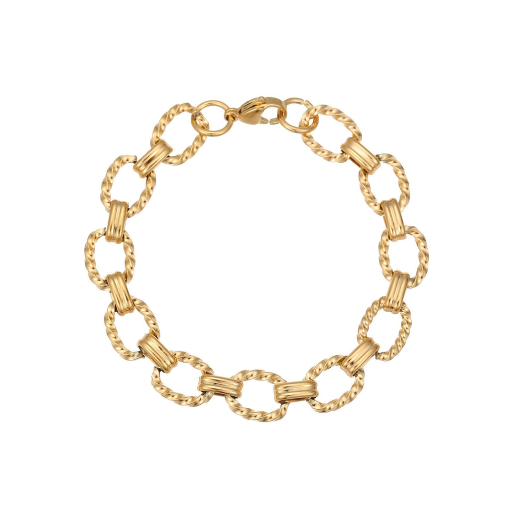 18K Gold Hip Hop Punk Twist Bracelet