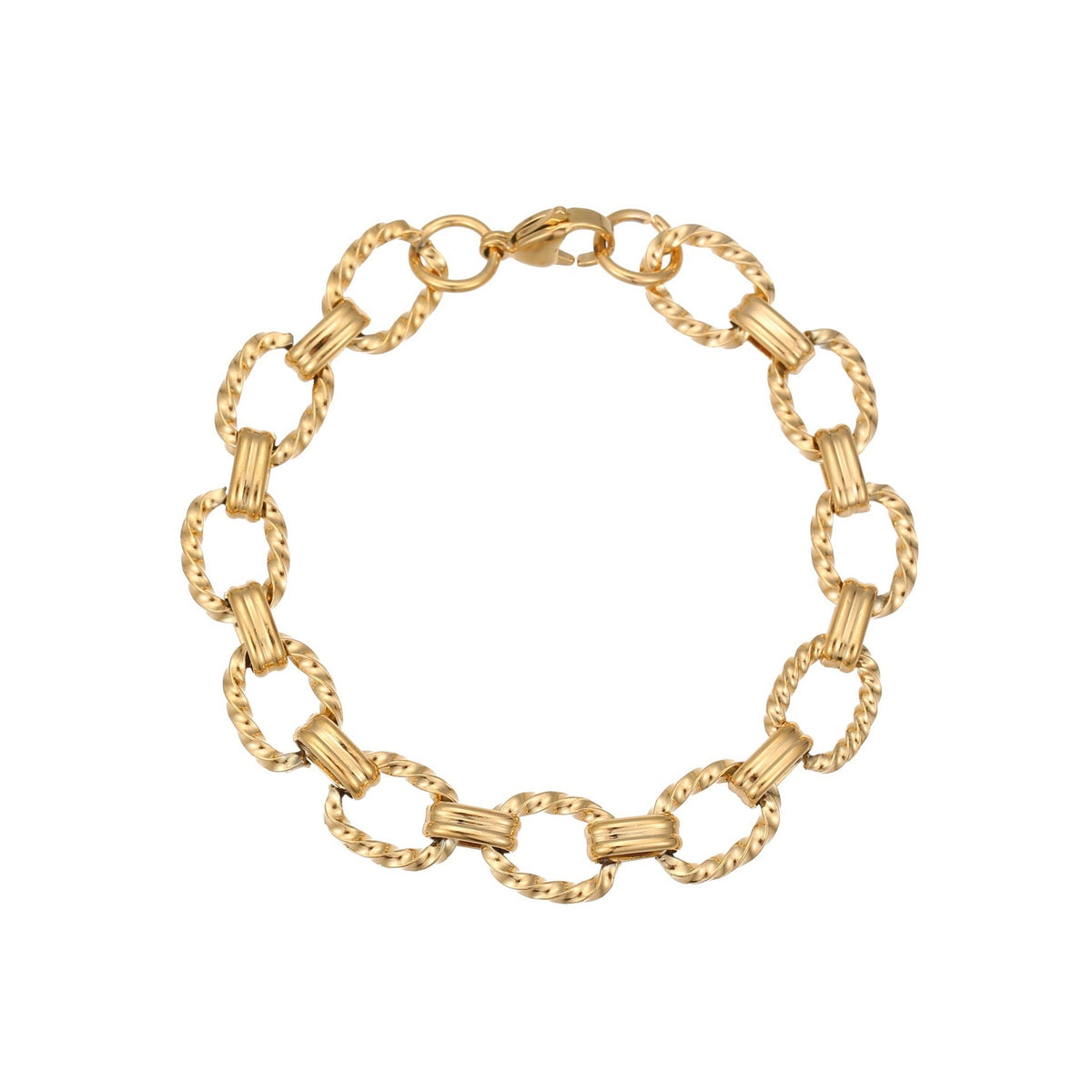 18K Gold Hip Hop Punk Twist Bracelet