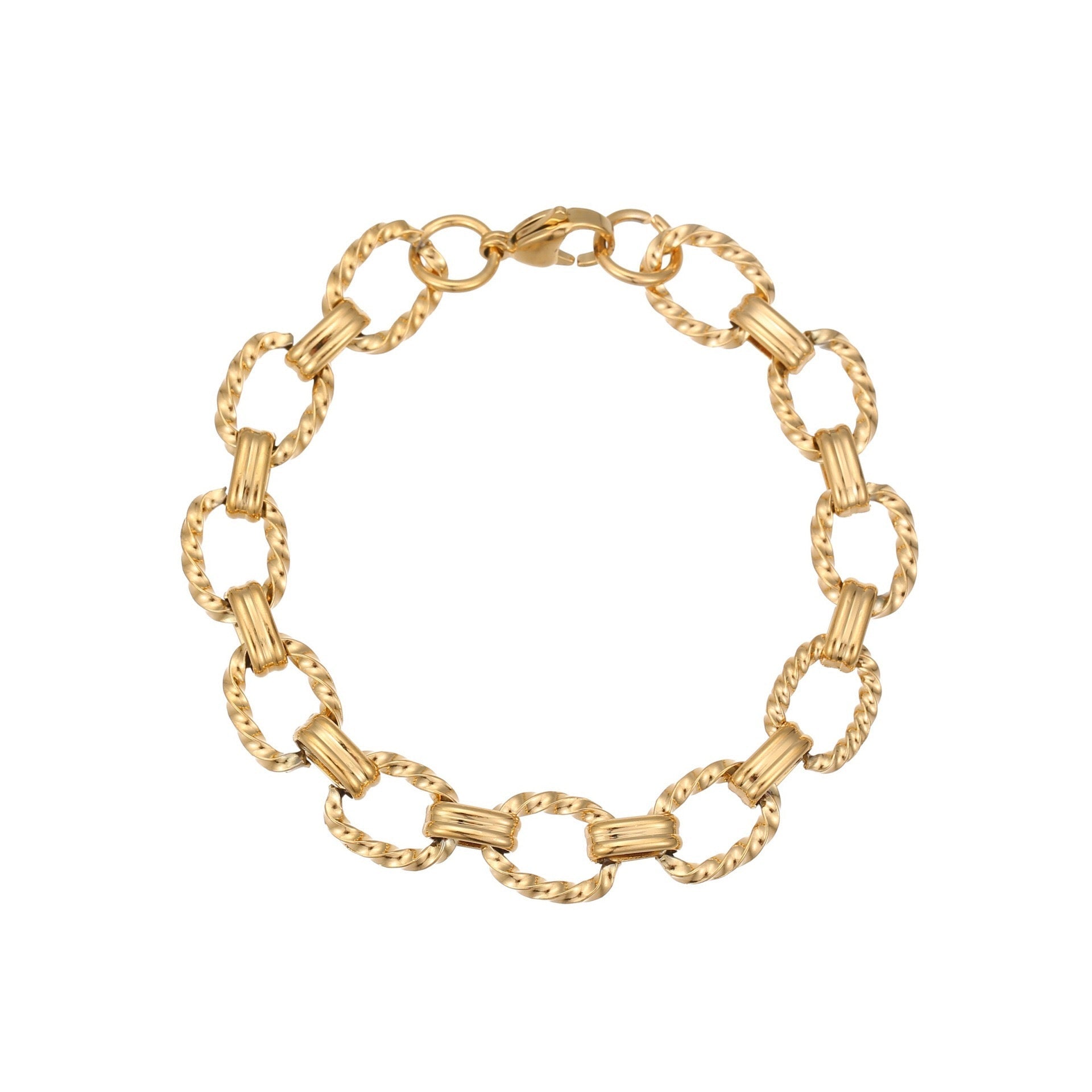 18K Gold Hip Hop Punk Twist Bracelet