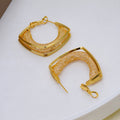 18K Gold Geometric Hollow Mesh Premium Earrings
