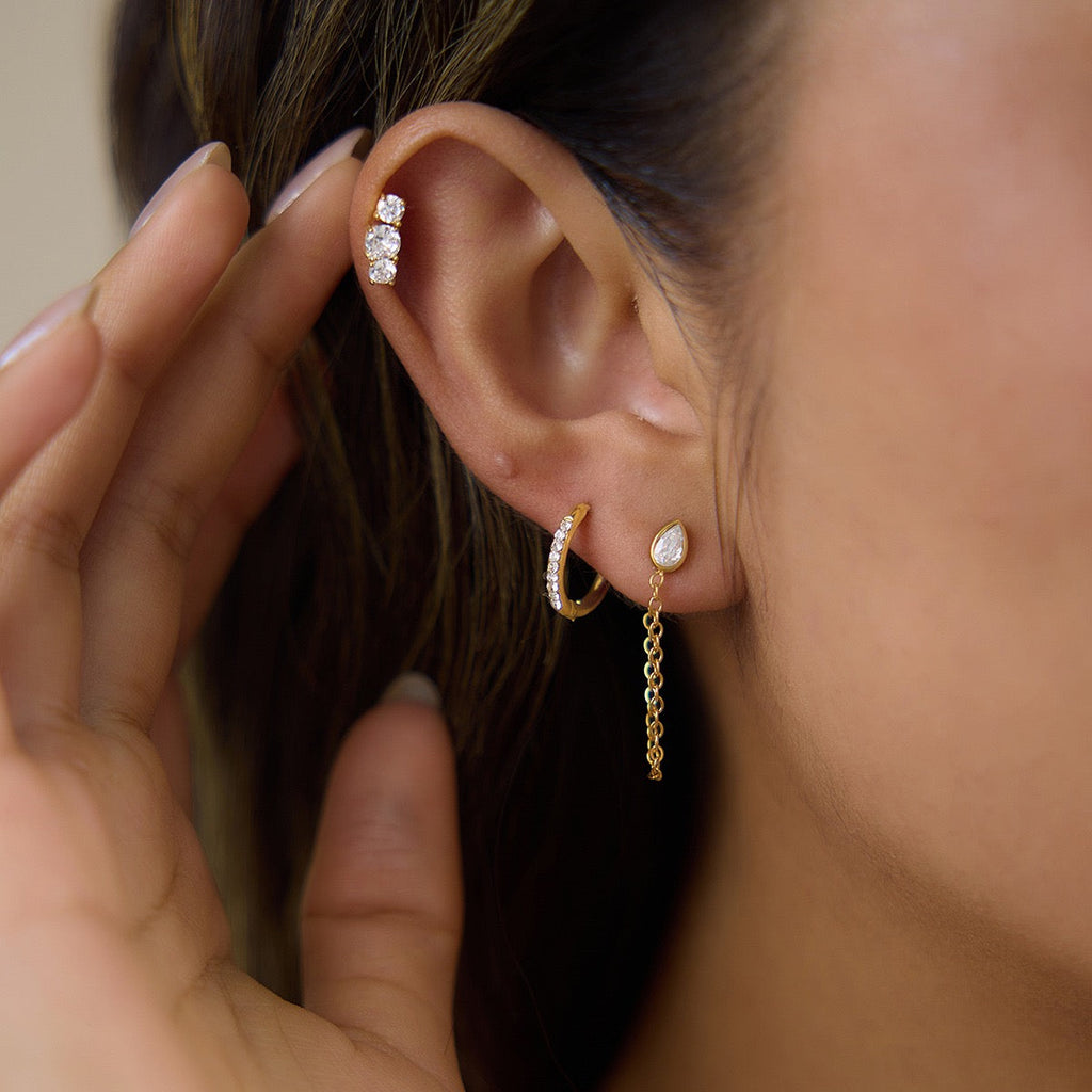 18K Gold Earring Set Niche Classic Style