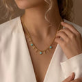 18K Gold White Shell Heart Snake Bone Double Layer Chain