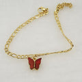 18K Gold NK Butterfly Figaro Anklet