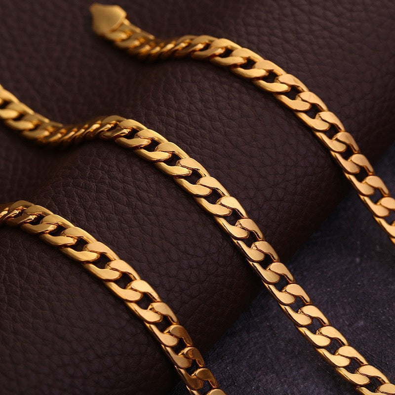 18K Gold Men's NK Side Necklace