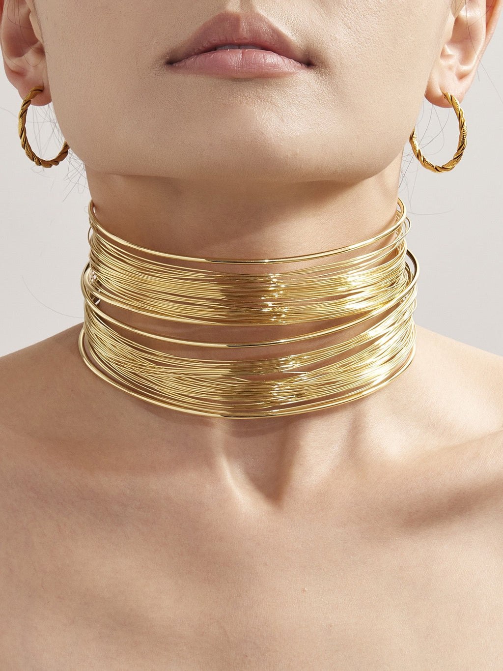 18K Gold Wrapped Brushed Choker