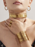 18K Gold Wrapped Brushed Choker