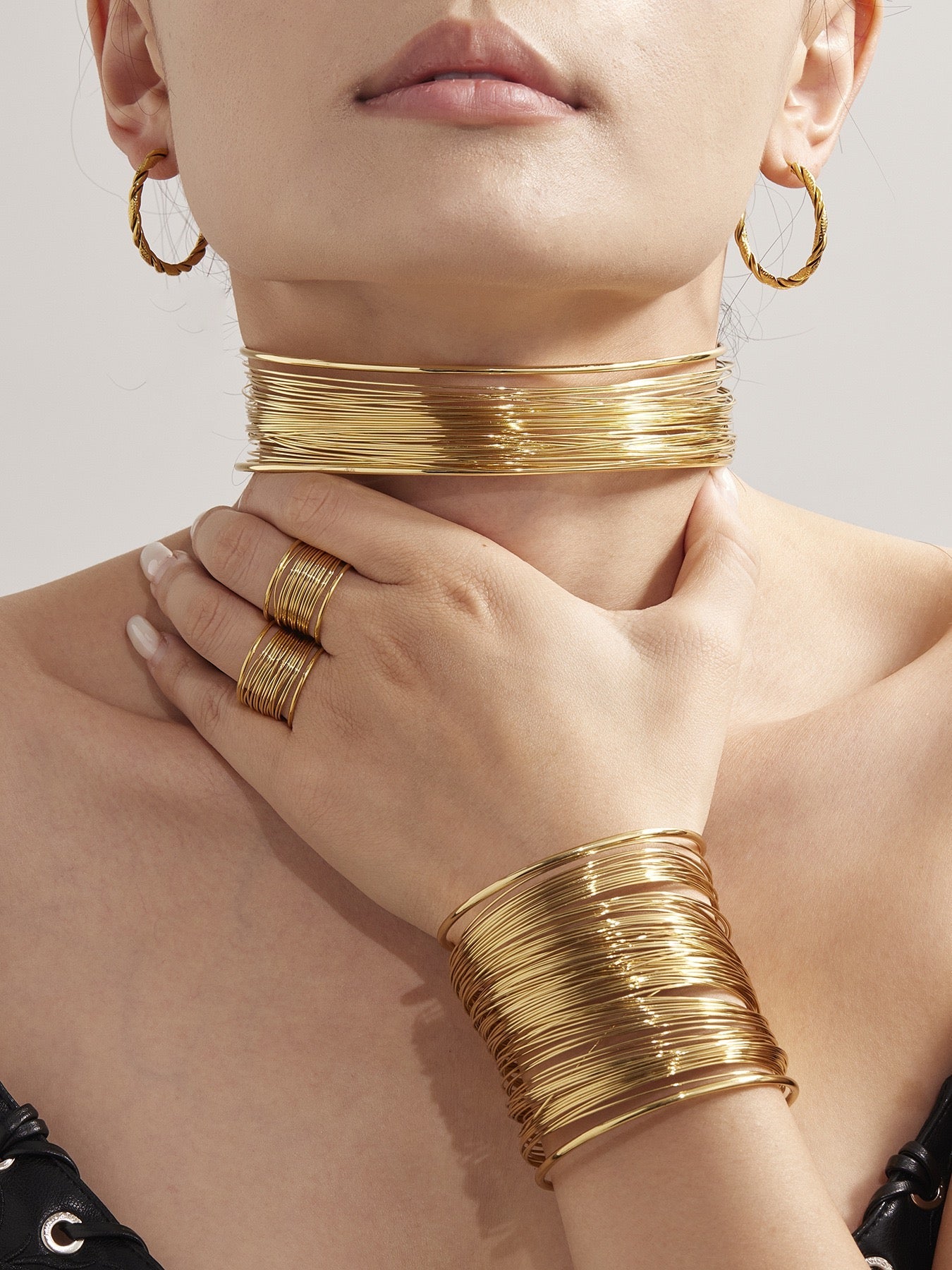 18K Gold Wrapped Brushed Choker