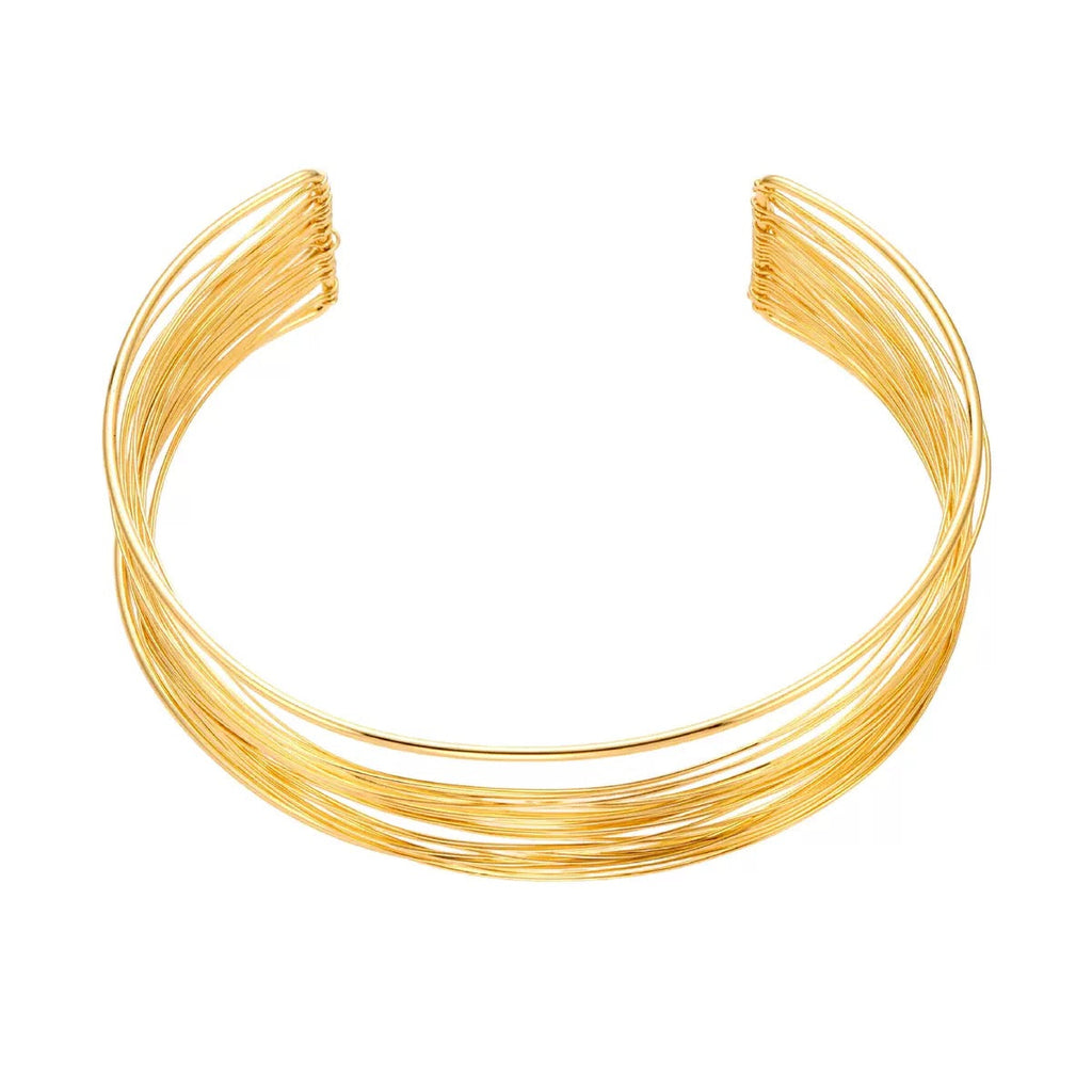 18K Gold Wrapped Brushed Choker