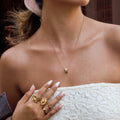 18K Gold Diamond Circle Lucky Necklace
