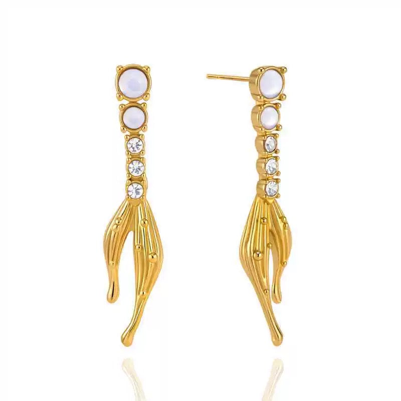 18K Gold Vacation Style Mermaid Tail Earrings