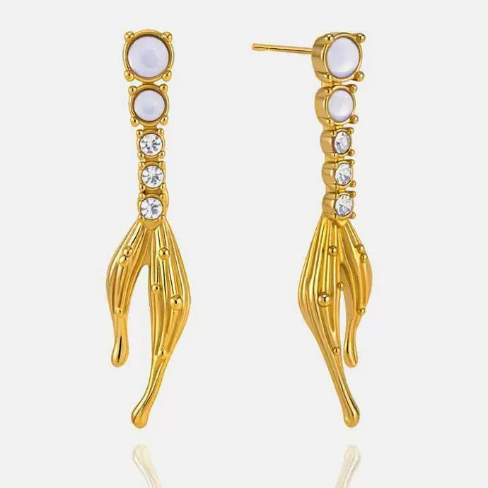 18K Gold Vacation Style Mermaid Tail Earrings