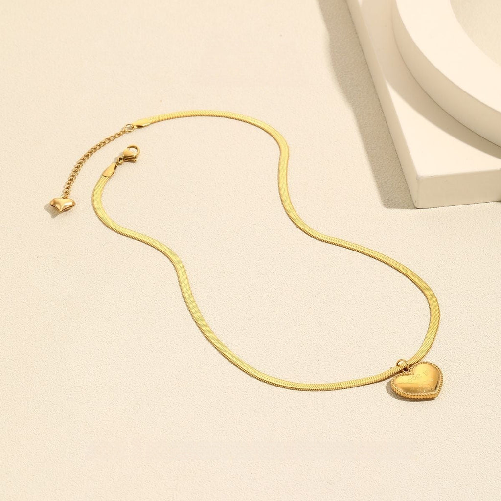 14K Gold 'Love You More' Heart Pendant Necklace