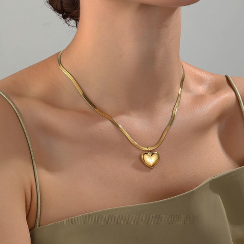 14K Gold 'Love You More' Heart Pendant Necklace