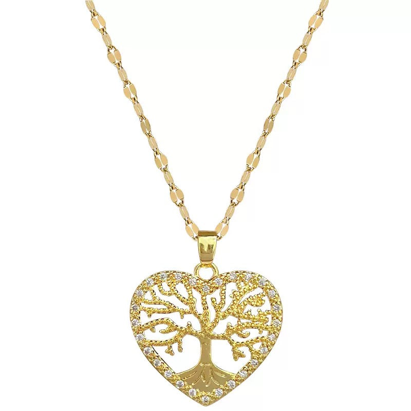 14k Heart Tree of Life Necklace · One Heart