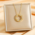 Luxury 14K Star-Set Circle Necklace