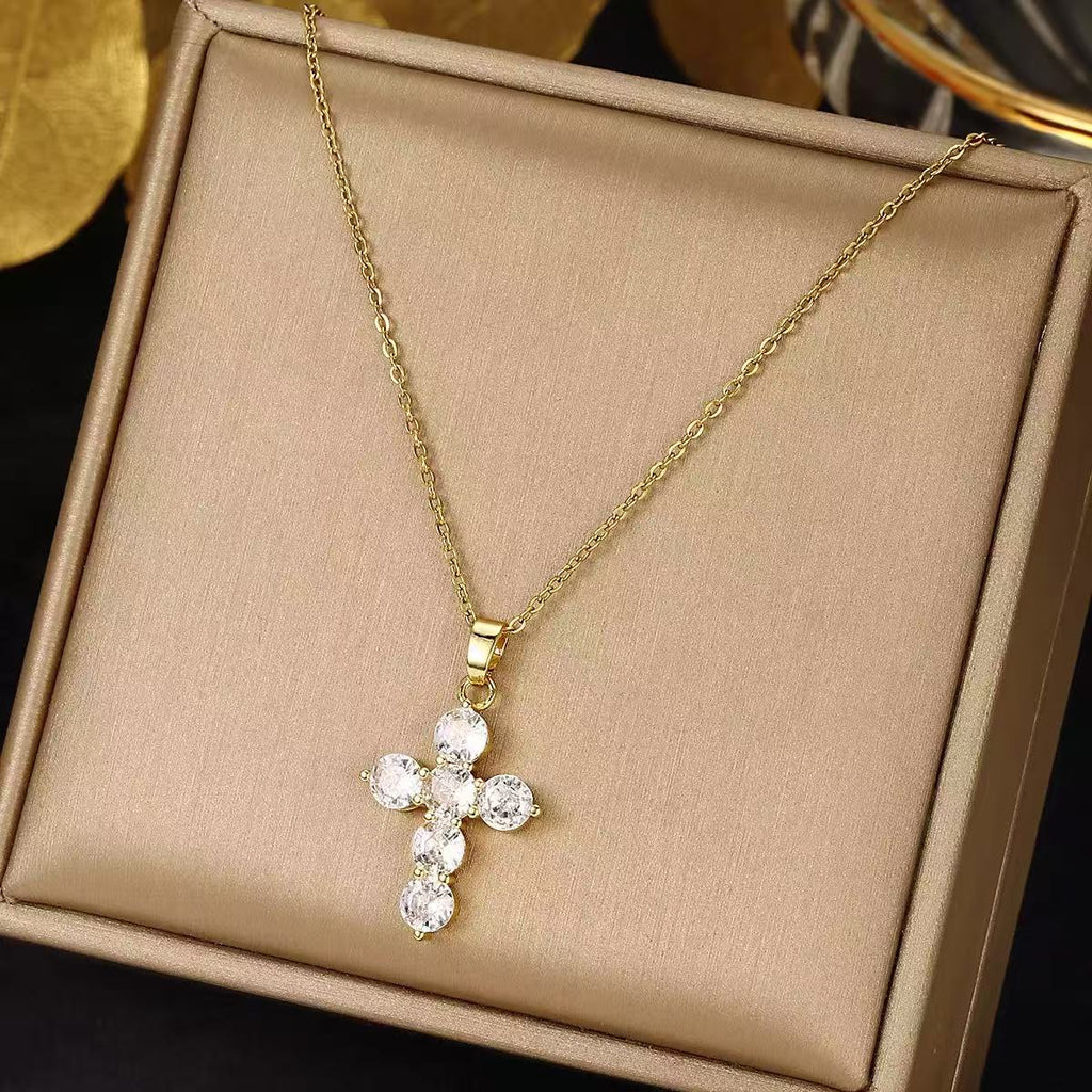 Luxury 14K Cross Pendant Necklace