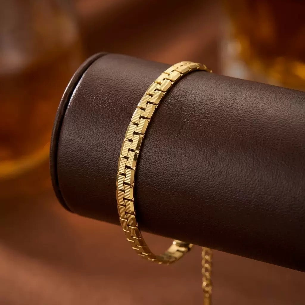 18k Gold Snake Bone Bracelet